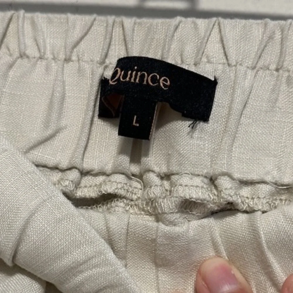 Quince Women's 100% Linen Skirt Sz Large Beige - Picture 3 of 5
